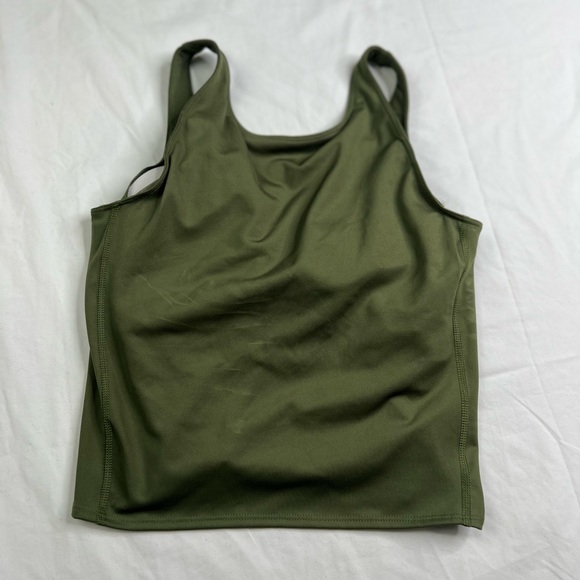 ADIDAS Prime Green Crop Top Size S Green Yellow Stripes Back Tank Top A020623 - Picture 2 of 7